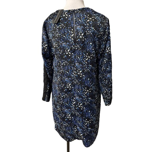 Banana Republic Pom Pom Shift Dress 10 Blue Black Colorful Relaxed Fit NEW $164 - Picture 6 of 12